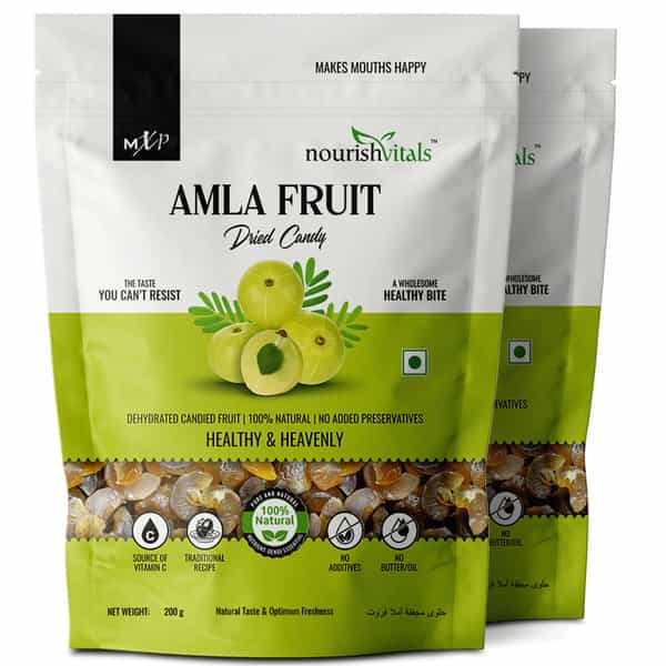 Nourishvitals Amla Fruit Dried Candy 200G X Pack Of 2 - 100% Natural Traditional Recipe