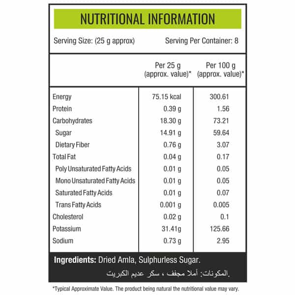 Nourishvitals Amla Fruit Dried Candy 200G X Pack Of 2 - 100% Natural Traditional Recipe