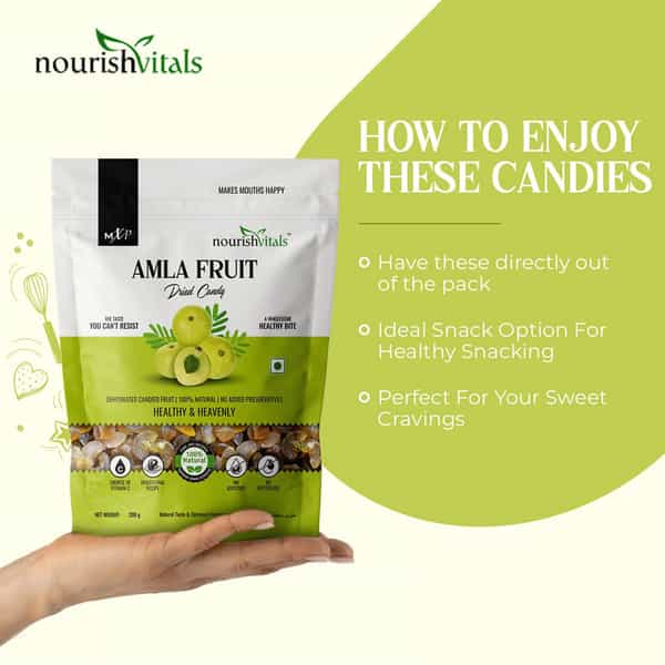 Nourishvitals Amla Fruit Dried Candy 200G X Pack Of 2 - 100% Natural Traditional Recipe