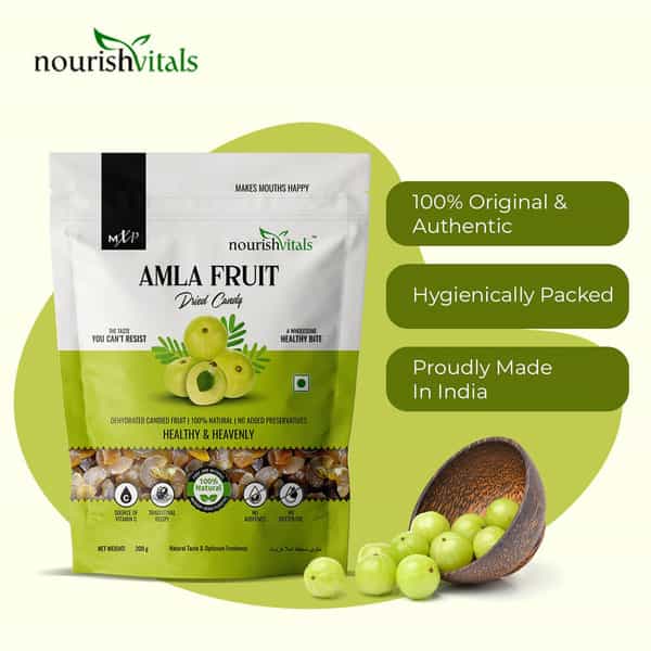Nourishvitals Amla Fruit Dried Candy 200G X Pack Of 2 - 100% Natural Traditional Recipe