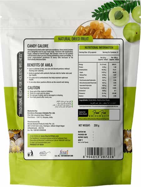 Nourishvitals Amla Fruit Dried Candy 200G X Pack Of 2 - 100% Natural Traditional Recipe