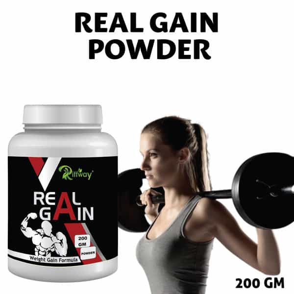 Riffway Real Gain Weight Gain Powder | Enhance Bone Density & Overall Skeletal Health (1X200gm)