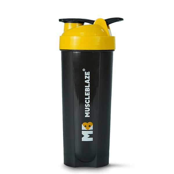 Muscleblaze Shaker (Unleash The Zidd) | 100% Leakproof | Yellow And Black | 650 Ml