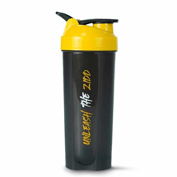 Muscleblaze Shaker (Unleash The Zidd) | 100% Leakproof | Yellow And Black | 650 Ml