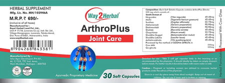 Way2herbal Arthroplus - 30 Capsule Pack Of 2