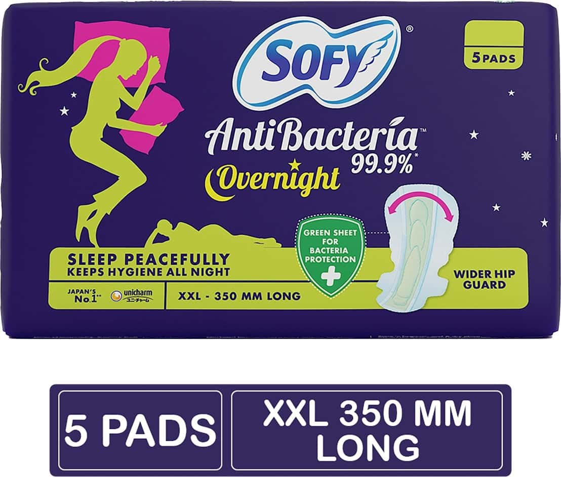Buy SOFY ANTIBACTERIA OVERNIGHT XXL SANITARY PADS 5 PADS Online & Get Upto 60 OFF at PharmEasy