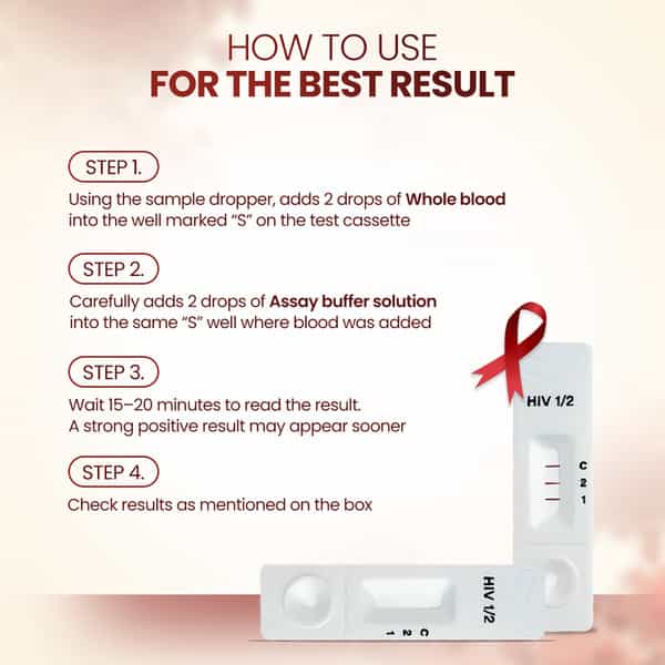 Once Rapid Hiv 1+2 Triline Home Detection Instant Blood Test Diy Kit For In-Vitro Diagnostic 1 No's