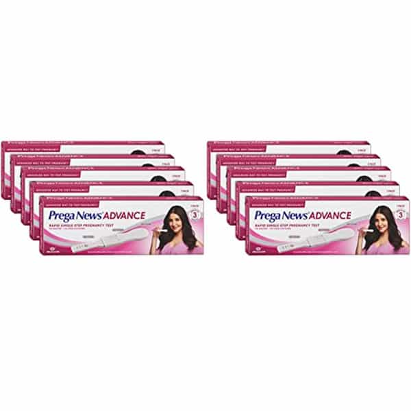 Prega News Advance Hcg Home Pregnancy Test Midstream Urine Test Kit | Pack Of 10