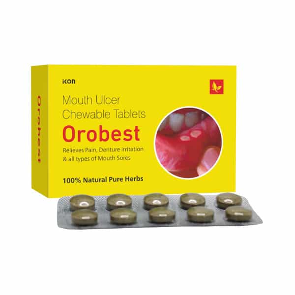 Orobest Chewable Tablets (1 X 10 Blister | Reduces Mouth Ulcers | Pack Of 5