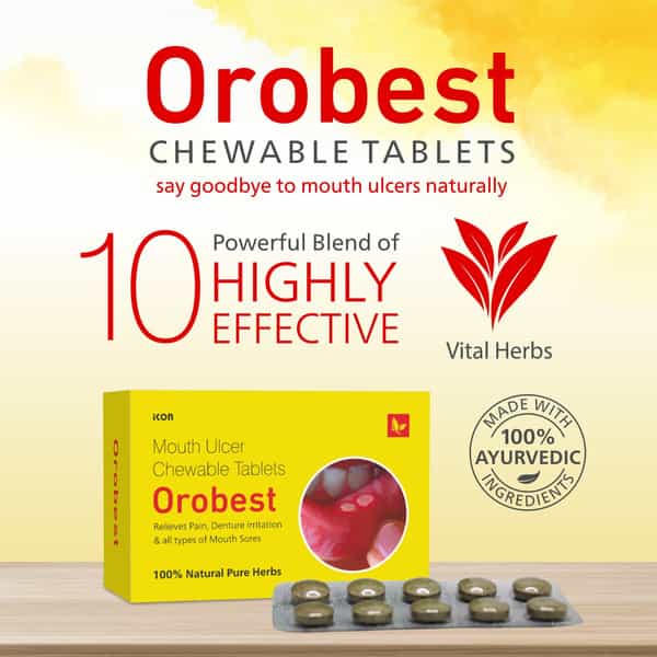 Orobest Chewable Tablets (1 X 10 Blister | Reduces Mouth Ulcers | Pack Of 5