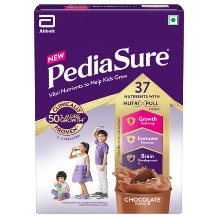 Pediasure Vital Nutrients To Help Kids Growth For 2-6 Years Old Chocolate Flavour Box Of 375 Gm