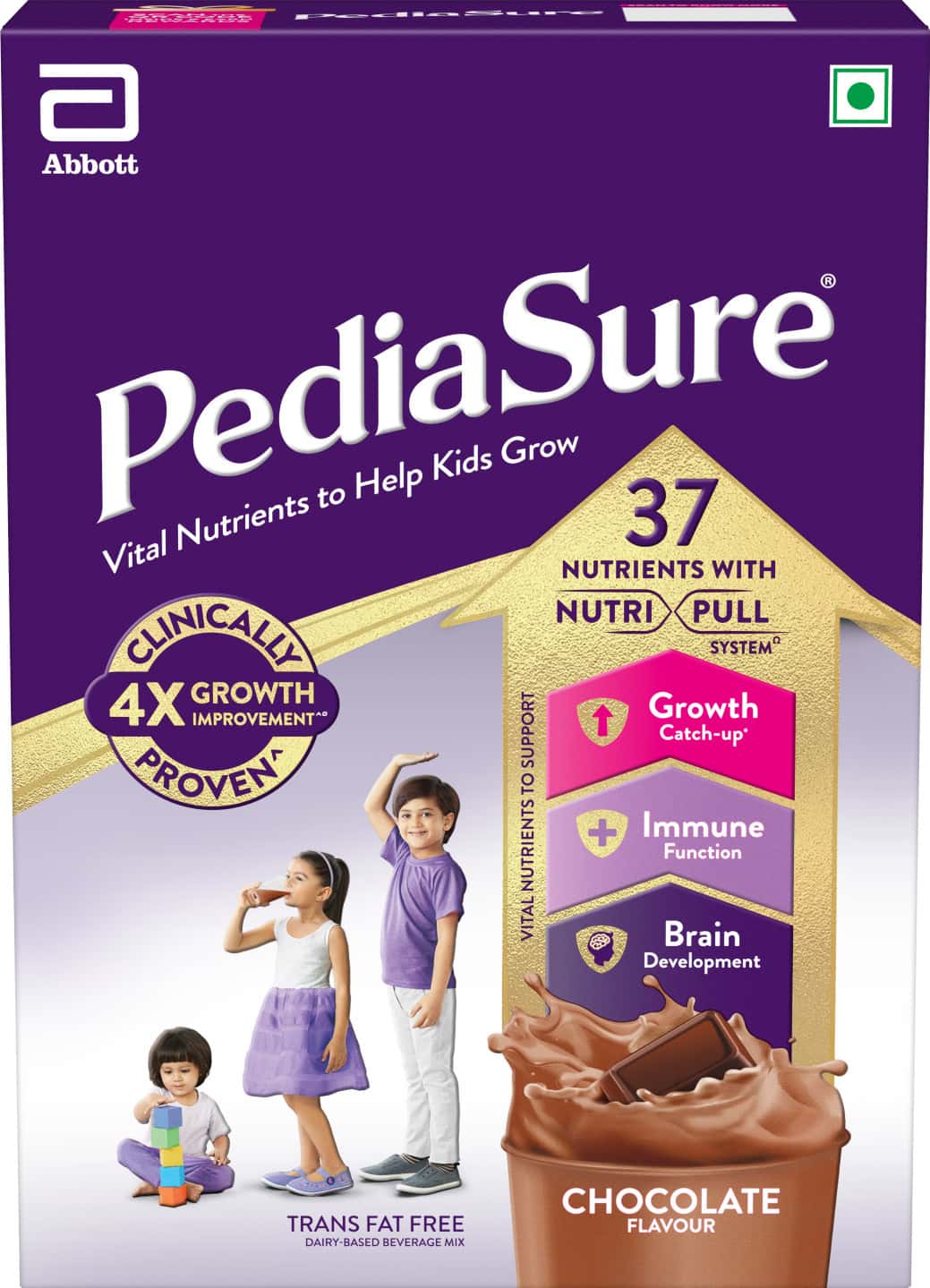 Pediasure Vital Nutrients To Help Kids Growth For 2-6 Years Old Chocolate Flavour Box Of 375 Gm