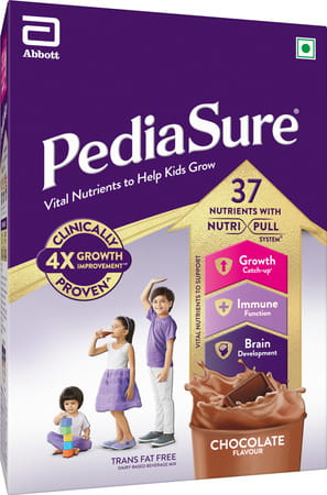 Pediasure Vital Nutrients To Help Kids Growth For 2-6 Years Old Chocolate Flavour Box Of 375 Gm