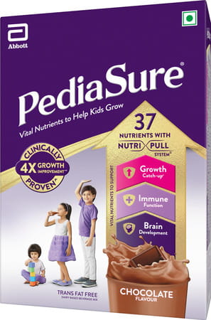 Pediasure Vital Nutrients To Help Kids Growth For 2-6 Years Old Chocolate Flavour Box Of 375 Gm