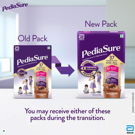 Pediasure Vital Nutrients To Help Kids Growth For 2-6 Years Old Chocolate Flavour Box Of 375 Gm