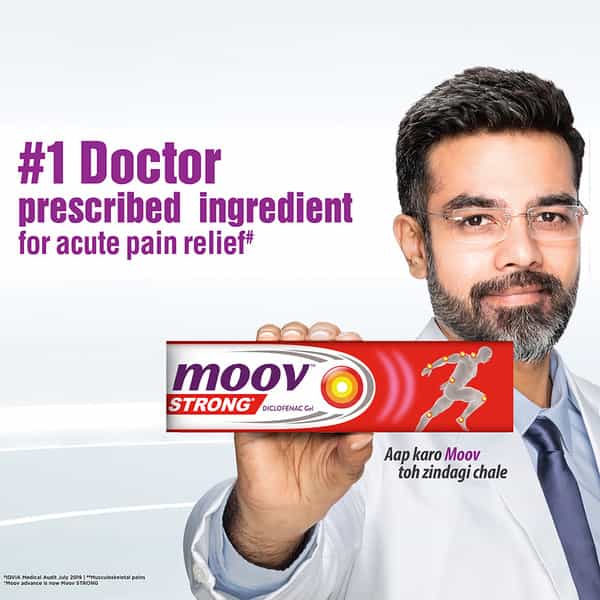 Moov Strong Instant Pain Relief Gel - 50G (+ Dettol Liquid Free)|Use For Sports & Fitness Injuries