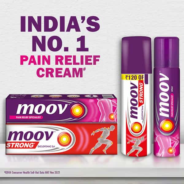 Moov Strong Instant Pain Relief Gel - 50G (+ Dettol Liquid Free)|Use For Sports & Fitness Injuries