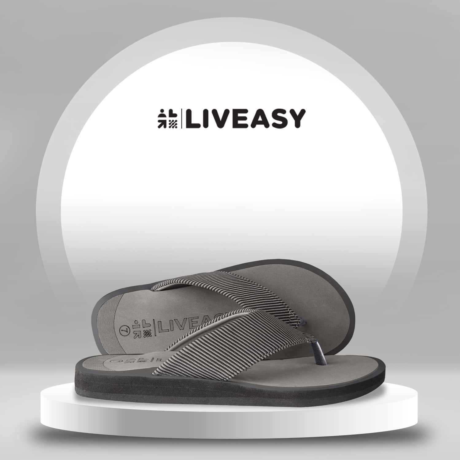 Liveasy Essentials Men'S Diabetic & Orthopedic Slippers - Grey - Size Uk 9 / Us 10