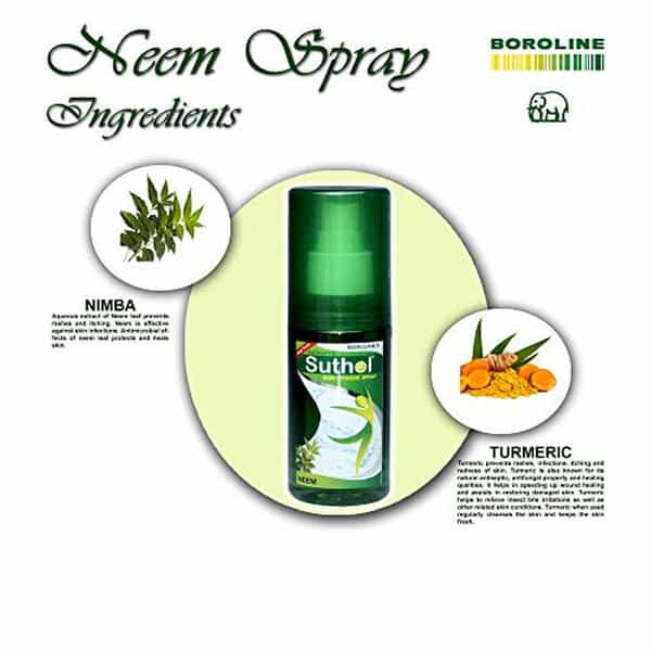 Boroline Suthol Neem Antiseptic Spray 1X100ml Suthol Chandan Spray 2X100ml