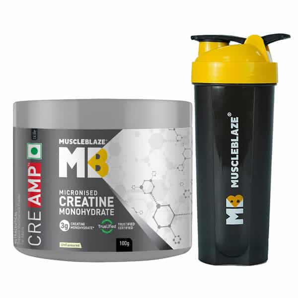 Muscleblaze Creatine Monohydrate Creamp With Creabsor (100 G - Unflavoured) With Shaker 650Ml