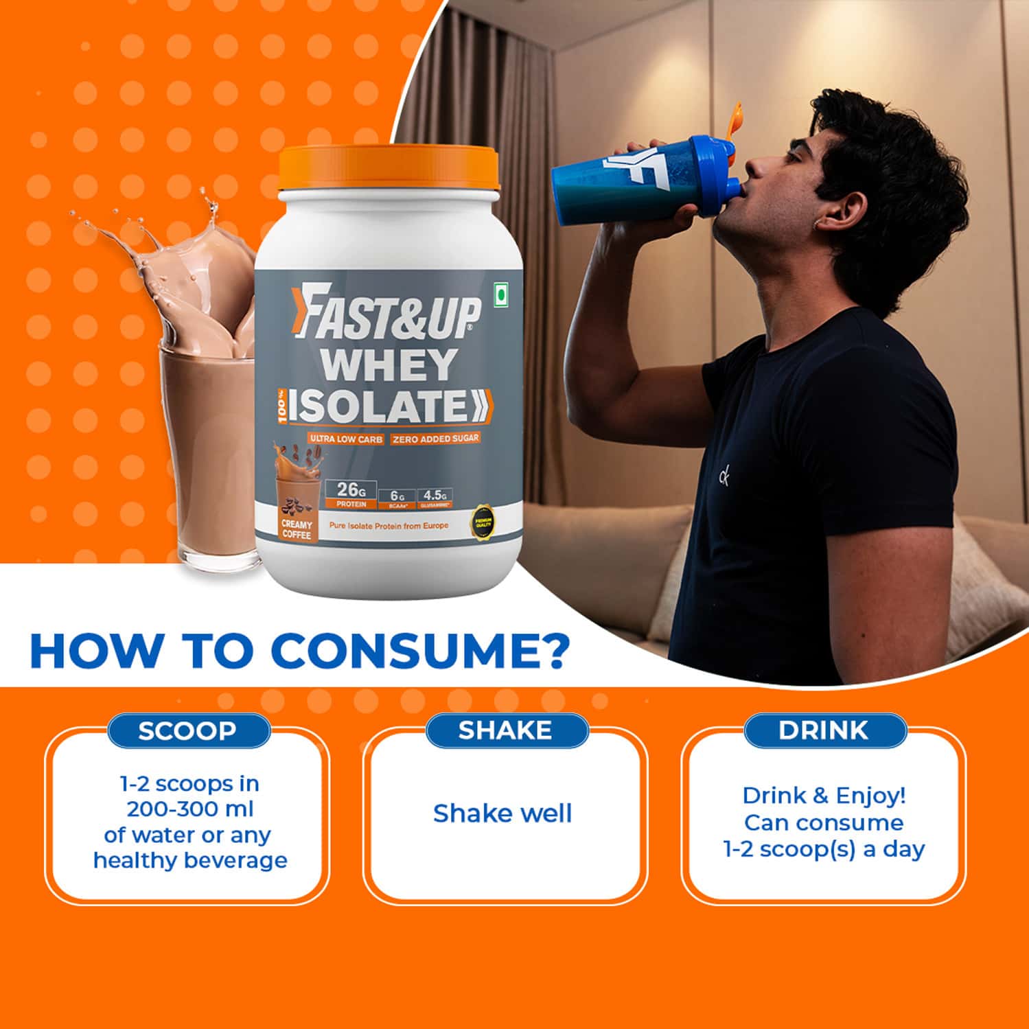 Pure Isolate Buy FAST&UP WHEY PROTEIN PURE ISOLATE, 930G - (CREAMY COFFEE FLAVOUR ...