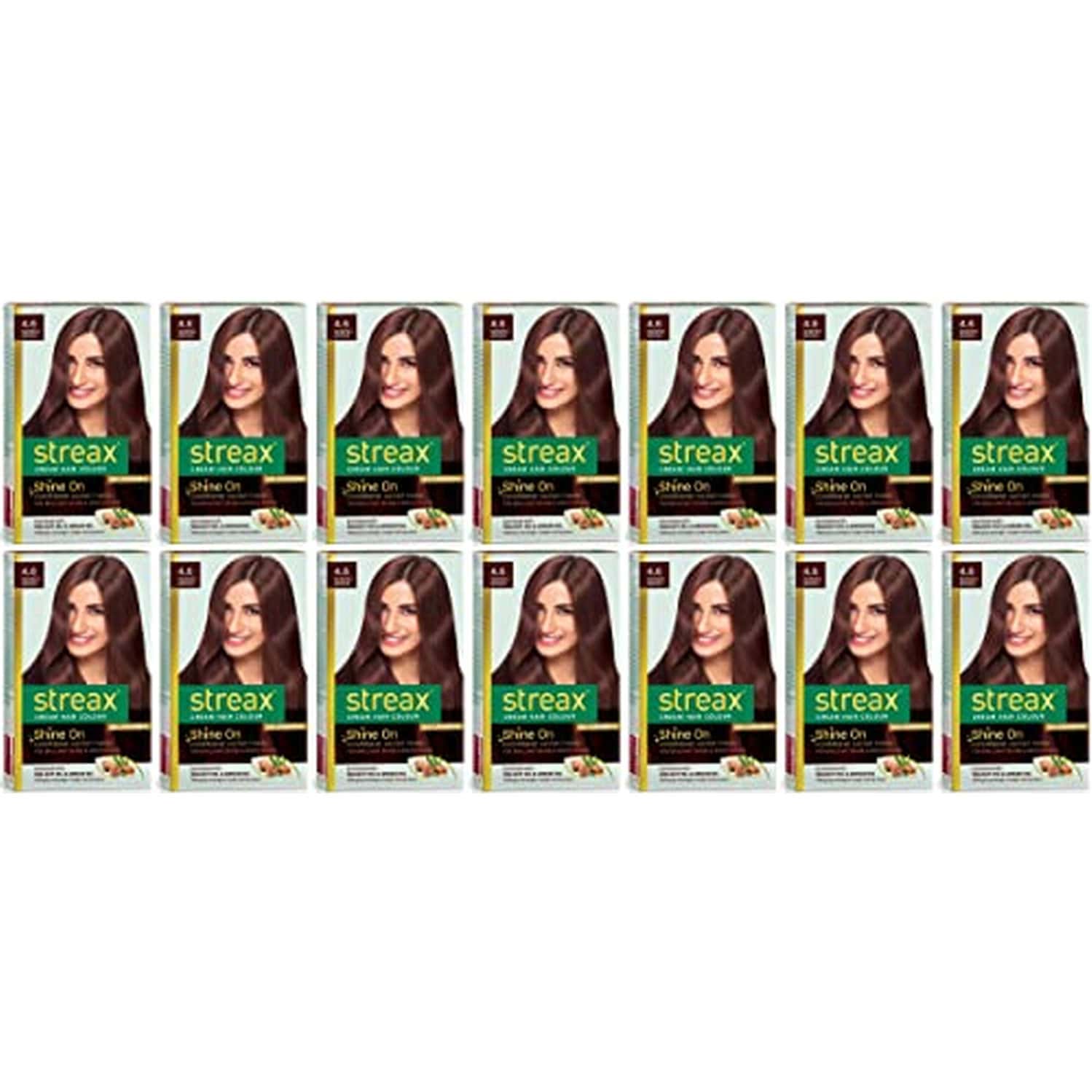Streax Cream Hair Color For Unisex 60ml - 4.6 Reddish Brown (Pack Of 14)