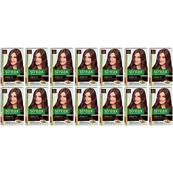 Streax Cream Hair Color For Unisex 60Ml - 4.6 Reddish Brown (Pack Of 14)