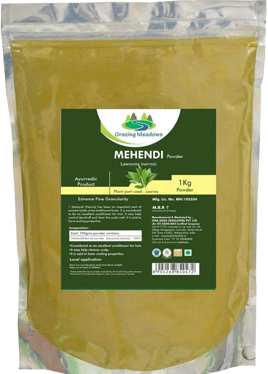 Grazing Meadows Mehandi Powder - 1 Kg