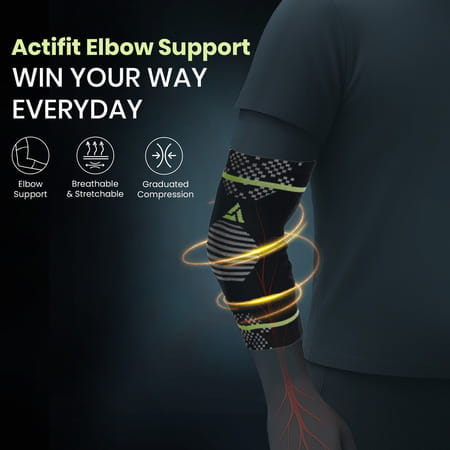 Actifit Elbow Support | Pain Relief & Compression | Xl Size | Multicolor | 1 Pack