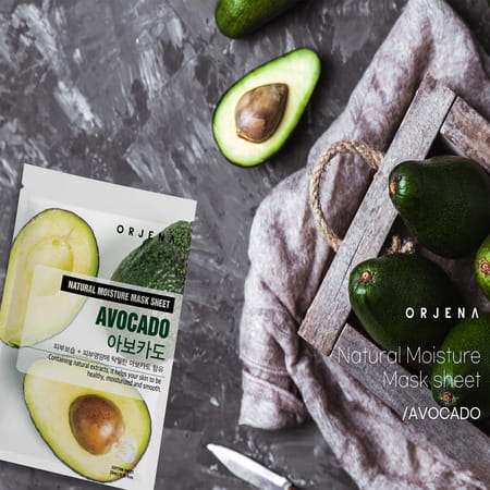 Orjena Natural Moisture Avocado Mask Sheet - Pack Of 3