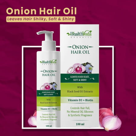 Health Veda Organics Onion Hair Oil For Hair Growth & Hair Fall Control (100 Ml )