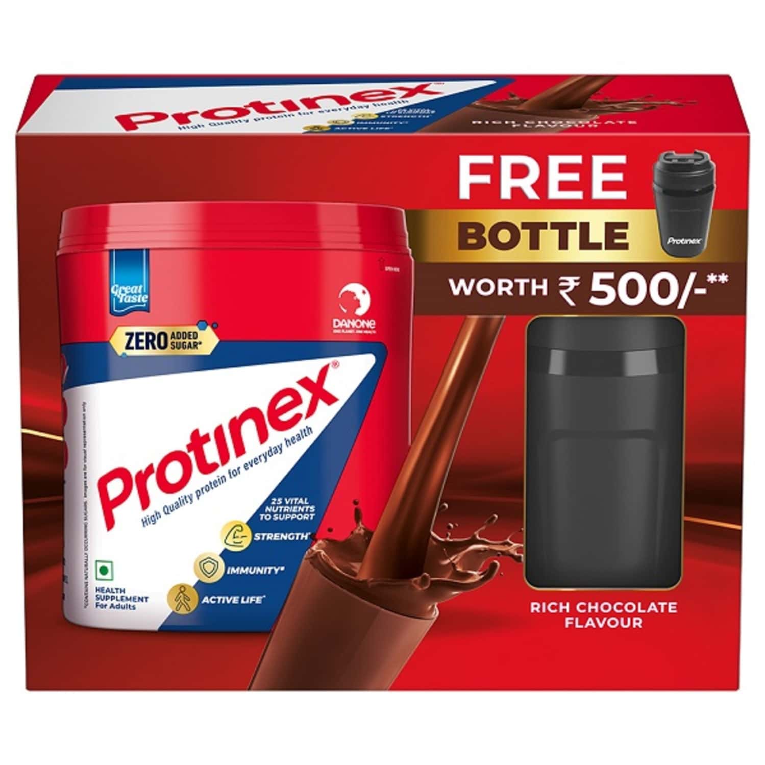 Protinex Rich Chocolate Flavour Powder With Free Bottle 325ml Jar 400 Gm