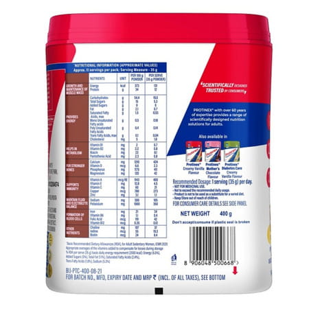 Protinex Rich Chocolate Flavour Powder With Free Bottle 325ml Jar 400 Gm