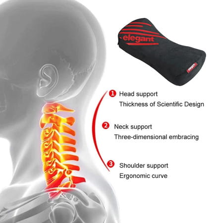 Elegant Cross Neck Support Pillow Black (Set Of 2)