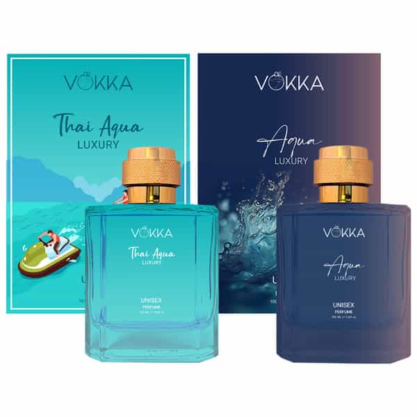 Vokka Thai Aqua & Aqua 2X100ml | Unisex Luxury Long Lasting Perfume For Men & Women