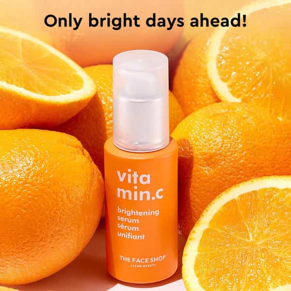 The Face Shop 98% Pure Vitamin C Brightening Korean Serum | Niacinamide & Hyaluronic Acid - 30Ml