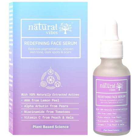 Natural Vibes Redefining Face Serum With Alpha Arbutin | Niacinamide & Vitamin C 30 Ml