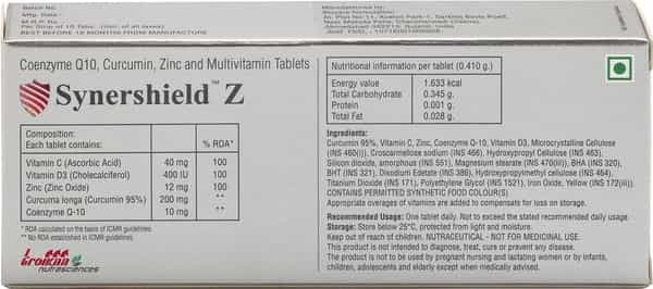 Synershield Z Immunity Booster Health Supplement - 30 Tablets