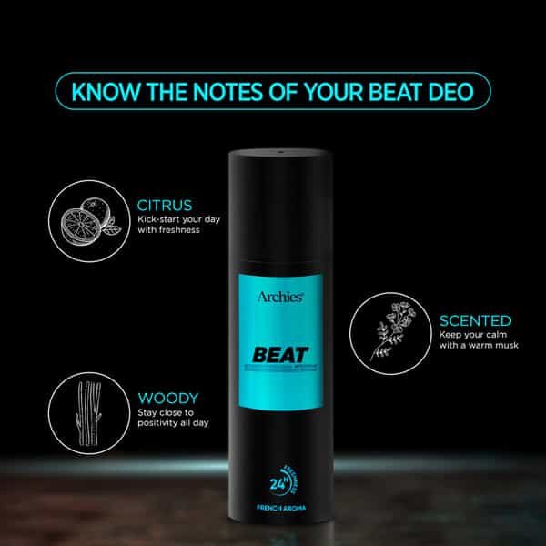 Archies Beat French Aroma Antiperspirant Deodorant For Men 200Ml