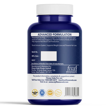 Fitness Veda Thyroid Supplement With Quick Action Sea Kelp Capsules | Thyroid Supplement