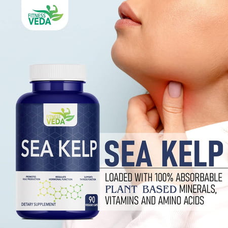 Fitness Veda Thyroid Supplement With Quick Action Sea Kelp Capsules | Thyroid Supplement