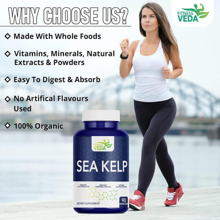 Fitness Veda Thyroid Supplement With Quick Action Sea Kelp Capsules | Thyroid Supplement