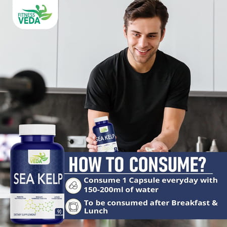 Fitness Veda Thyroid Supplement With Quick Action Sea Kelp Capsules | Thyroid Supplement