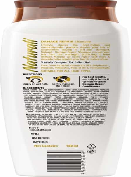 Naturali Damage Repair Shampoo 180 Ml