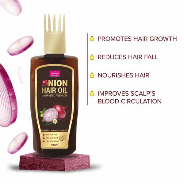 Vi-John Onion Shampoo Ayurvedic Aushadhi Strengthen For Follicles And Clarify Blocked Rots 300Ml