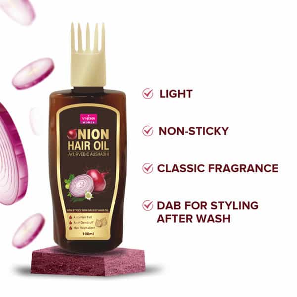Vi-John Onion Shampoo Ayurvedic Aushadhi Strengthen For Follicles And Clarify Blocked Rots 300Ml