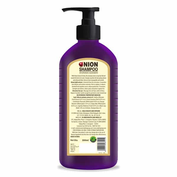 Vi-John Onion Shampoo Ayurvedic Aushadhi Strengthen For Follicles And Clarify Blocked Rots 300Ml