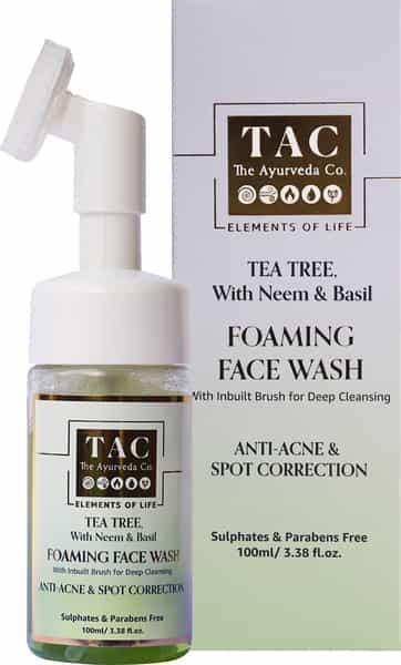 Tac - The Ayurveda Co. Tea Tree Foaming Face Wash With Neem & Basil - 100Ml