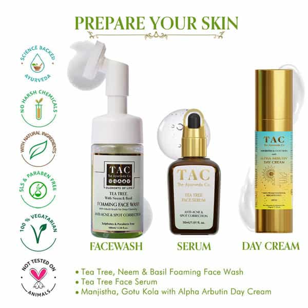 Tac - The Ayurveda Co. Tea Tree Foaming Face Wash With Neem & Basil - 100Ml