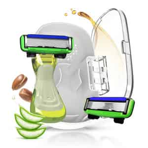 Letsshave Pro Compact Head Shaving Razor For Men | 6-blade Sensitive Razor (1 Handle + 2 Blades)